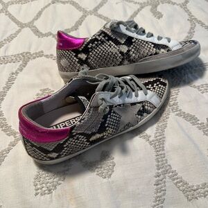 Golden Goose Superstar Snake and Hot pink sneakers
